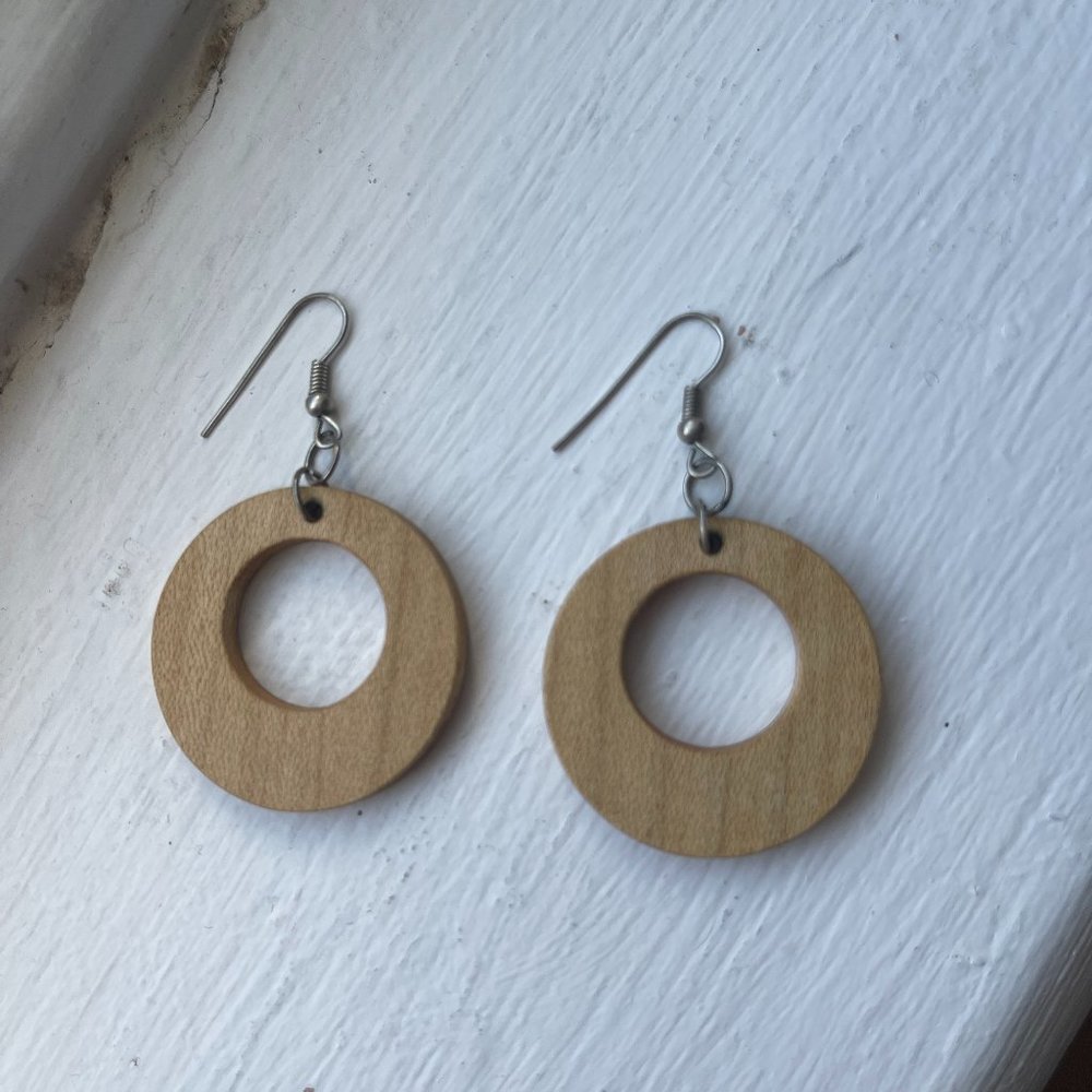 Free With Purchase - Wooden Boho Circle Earrings
